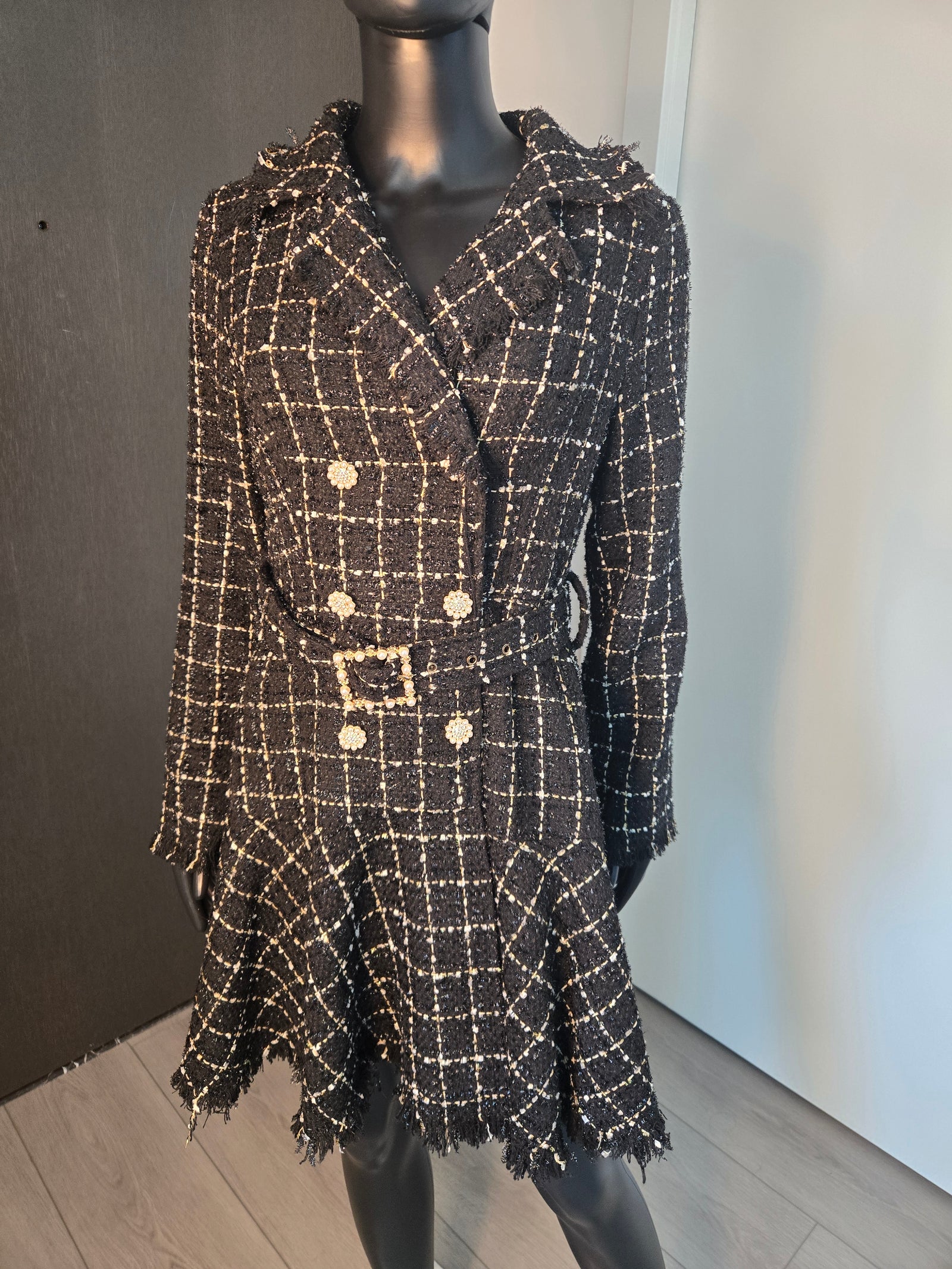 Black Dress w/ Embellished Buttons size Medium