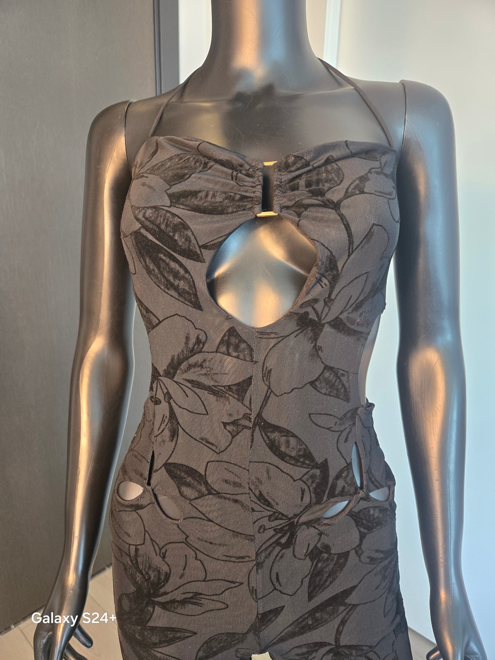 BEAUTIFUL BLACK JUMPSUIT BELL BOTTOM MEDIUM