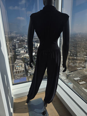 Black Sleeveless Jumpsuit, Size Small