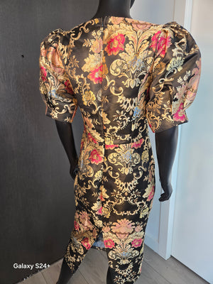 NEW!!! Black Traced in Gold Dress Medium