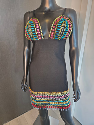 BEAUTIFUL BLACK EMBELLISHED DRESS MEDIUM