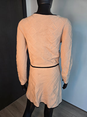 Chic Mini Skirt Set, Beige  size Medium
