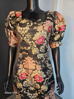 NEW!!! Black Traced in Gold Dress Medium