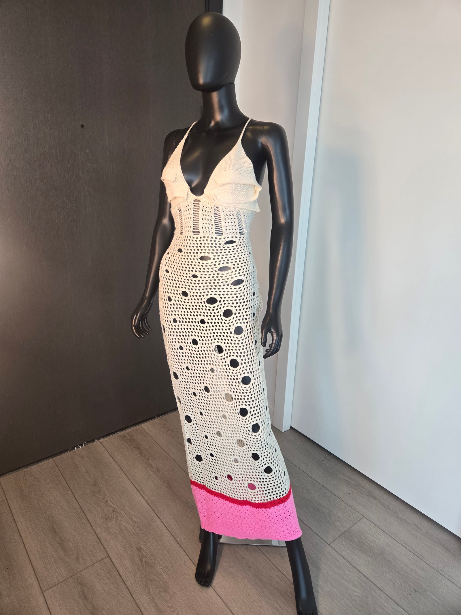 CUTE CREAM & PINK DRESS MEDIUM