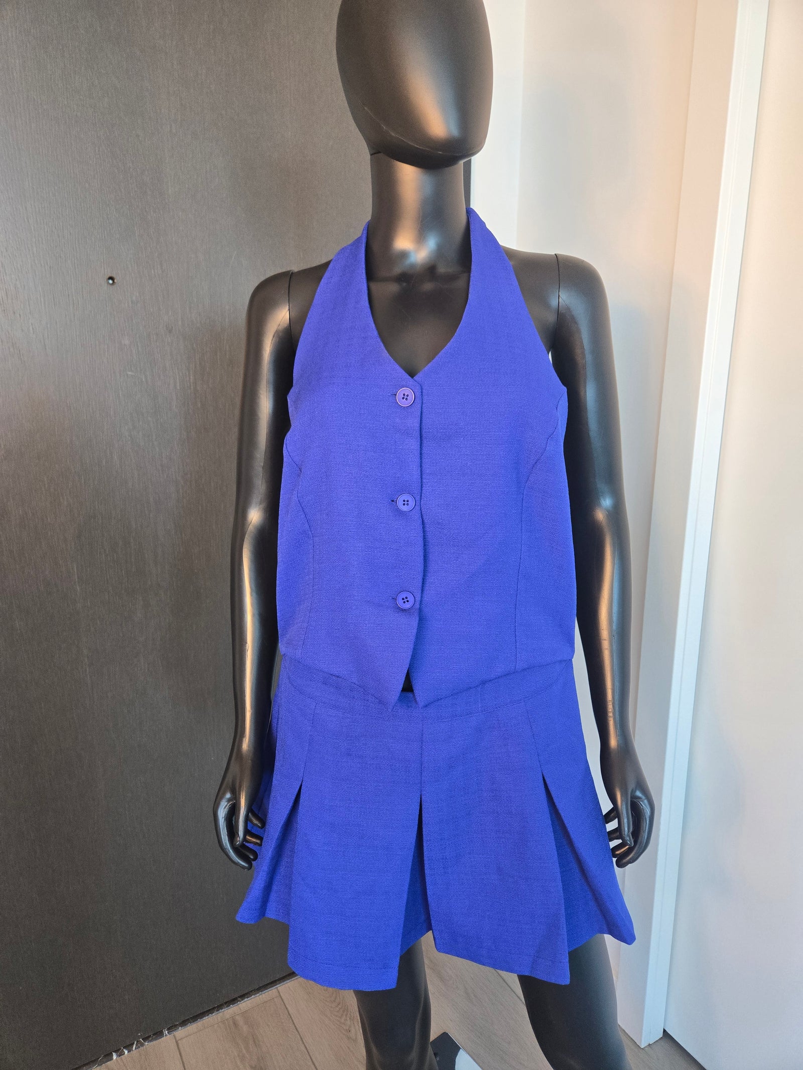 BLUE HALTER DRESS MEDIUM