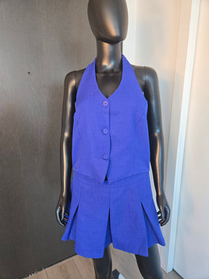 BLUE HALTER DRESS MEDIUM