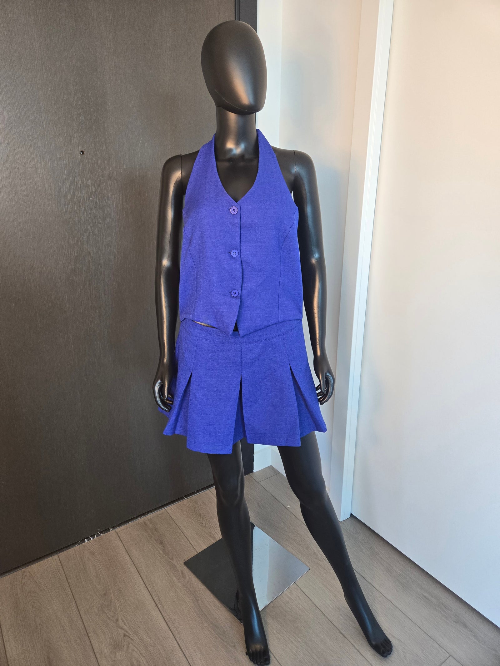 BLUE HALTER DRESS MEDIUM