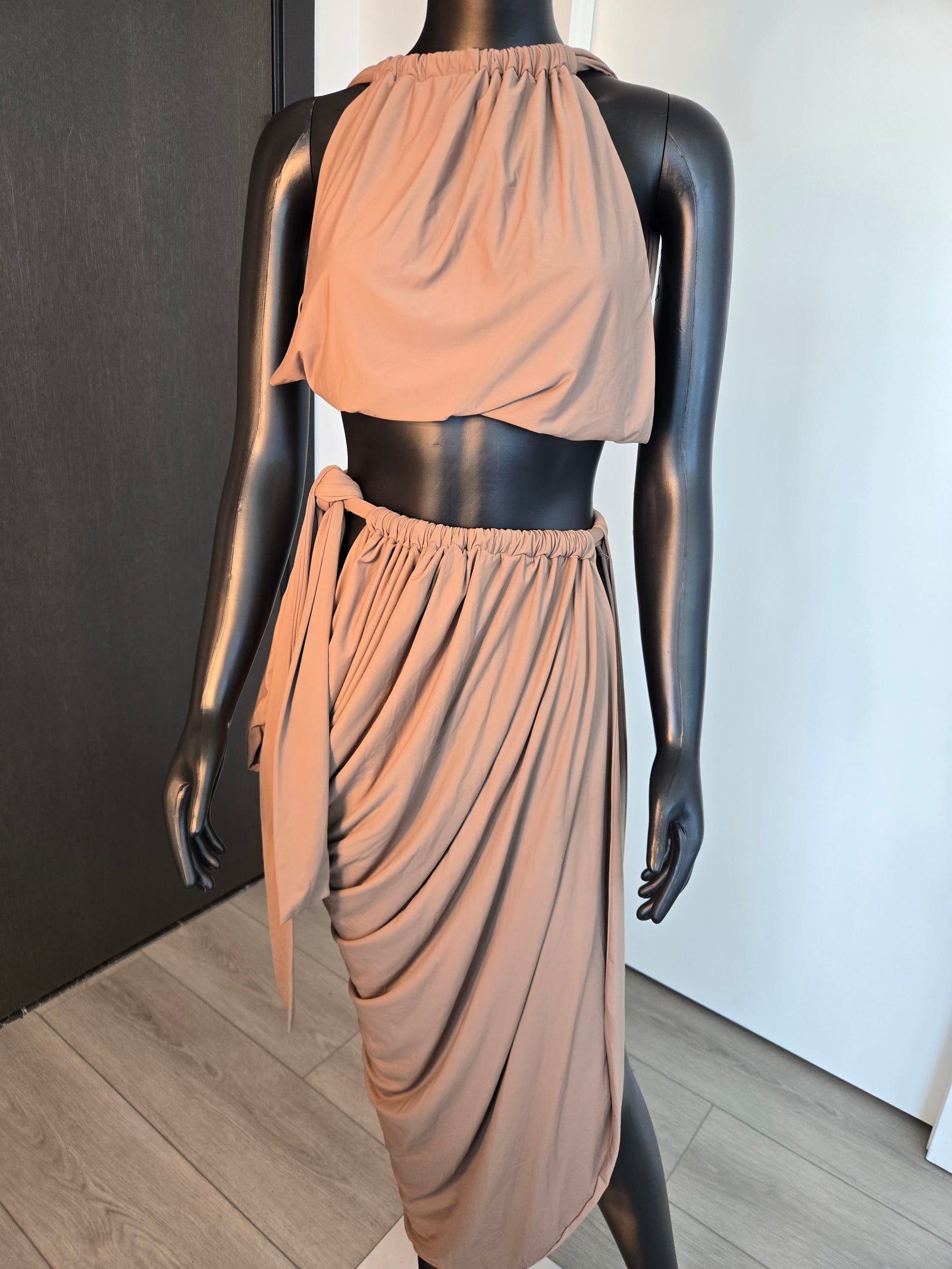 Beige Top & Skirt, size Medium