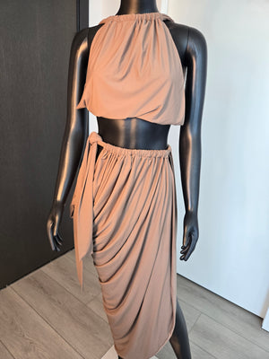 Beige Top & Skirt, size Medium