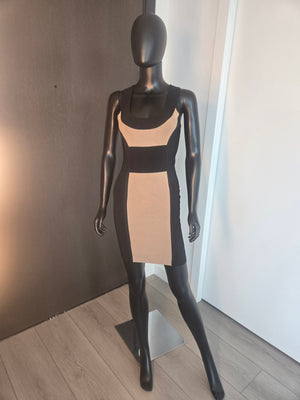 CUTE BLACK & BEIGE DRESS MEDIUM