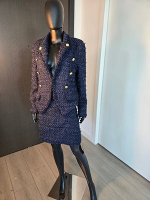 New! Navy Blue Skirt Suit Medium