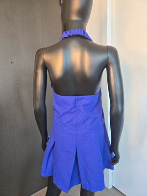 BLUE HALTER DRESS MEDIUM