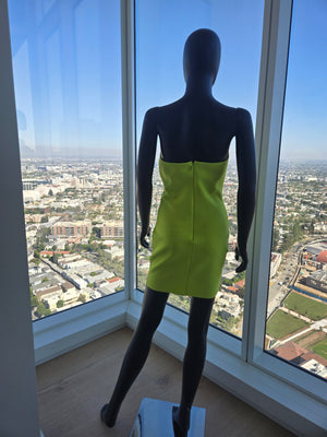 STRAPLESS BRIGHT GREEN DRESS MEDIUM