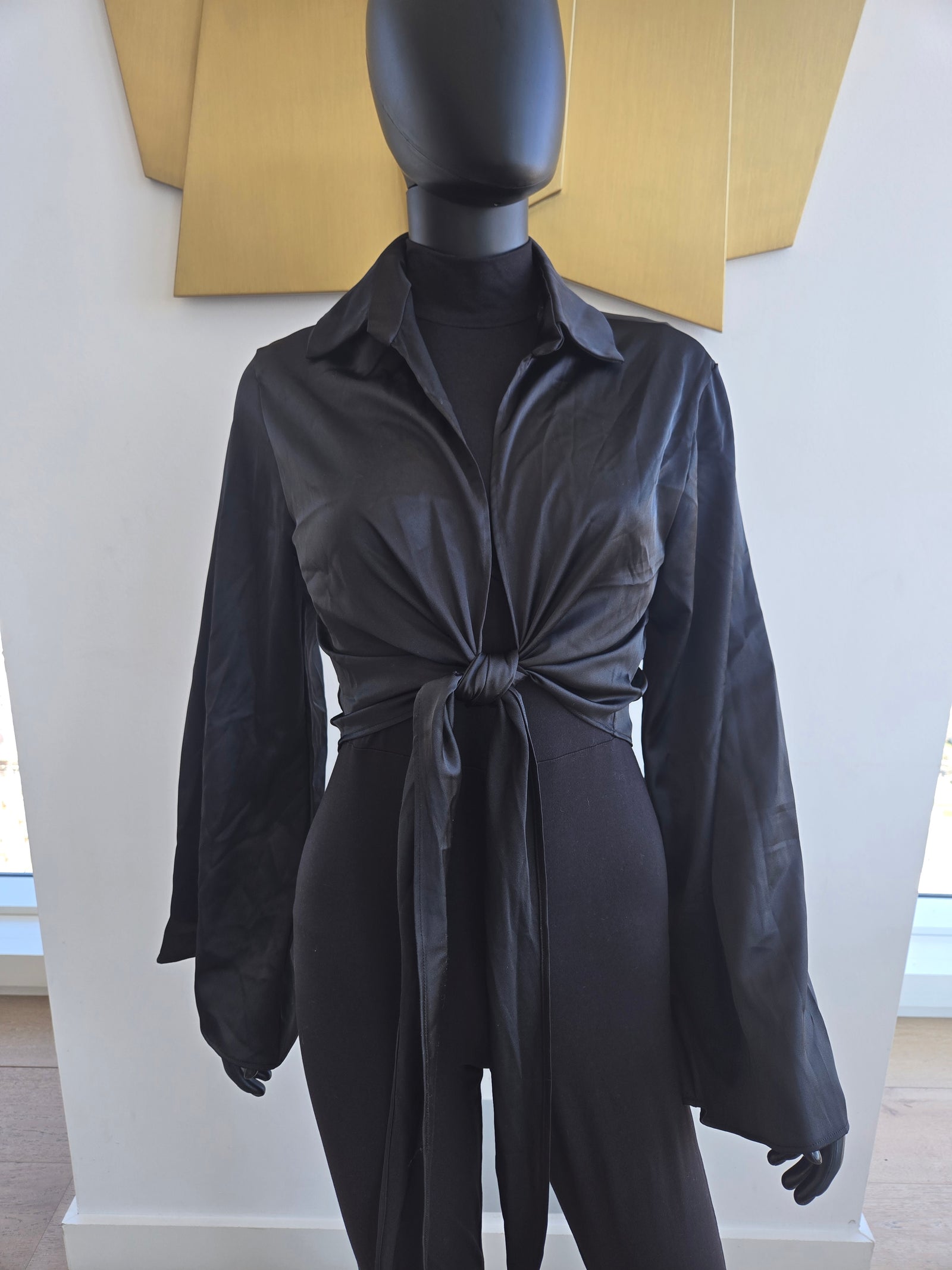 Black Blouse Only Flare Sleeves Large