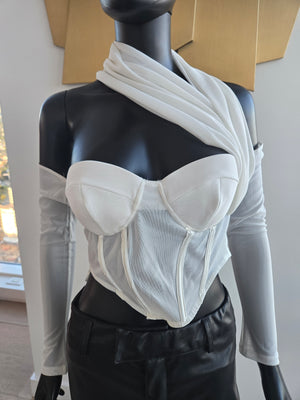 NEW!!!White Corset Top Only Medium