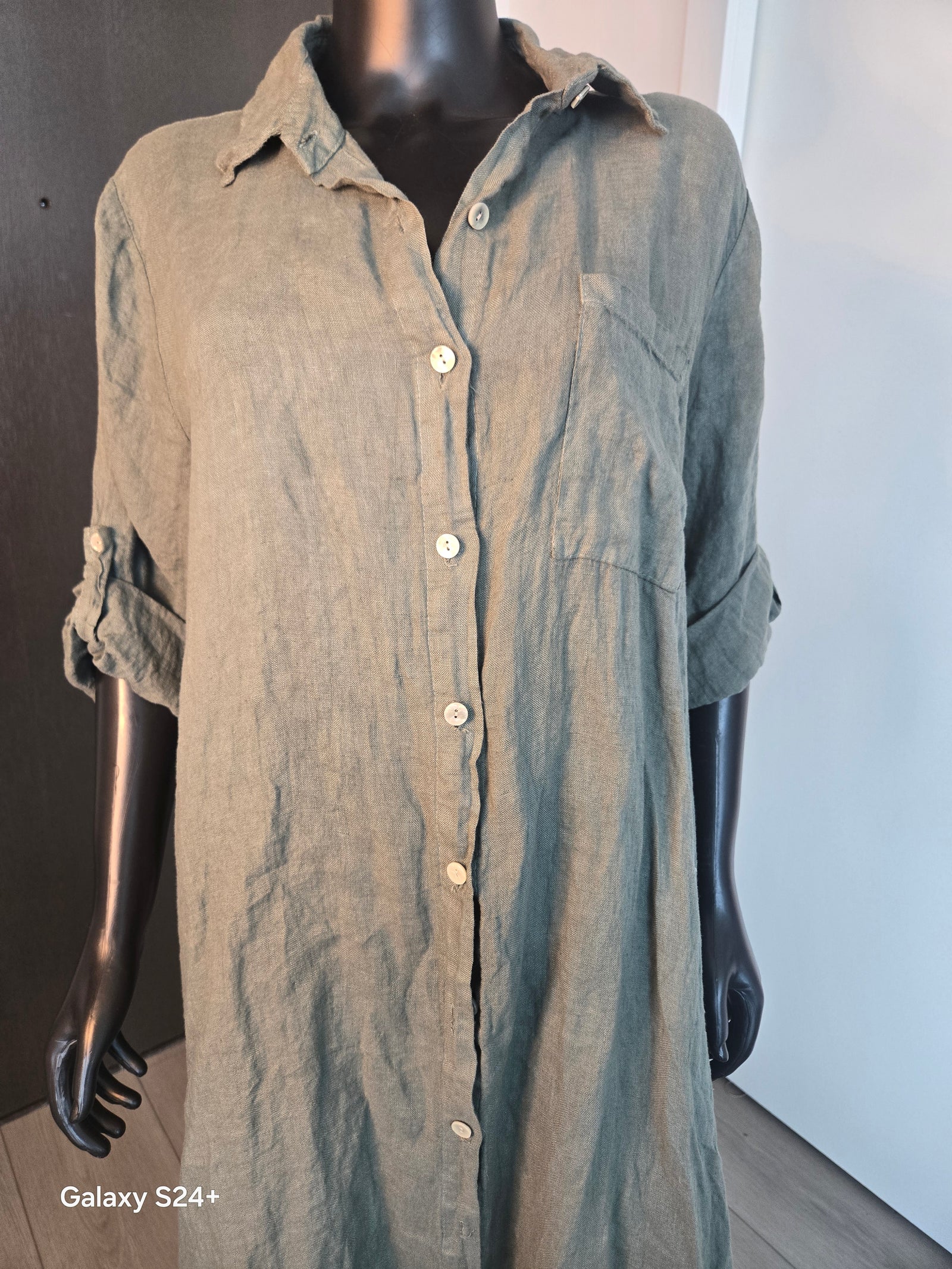 GREEN SHIRT DRESS LARGE