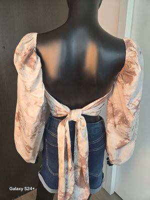 CUTE TOP, BEIGE & TAN, SMALL