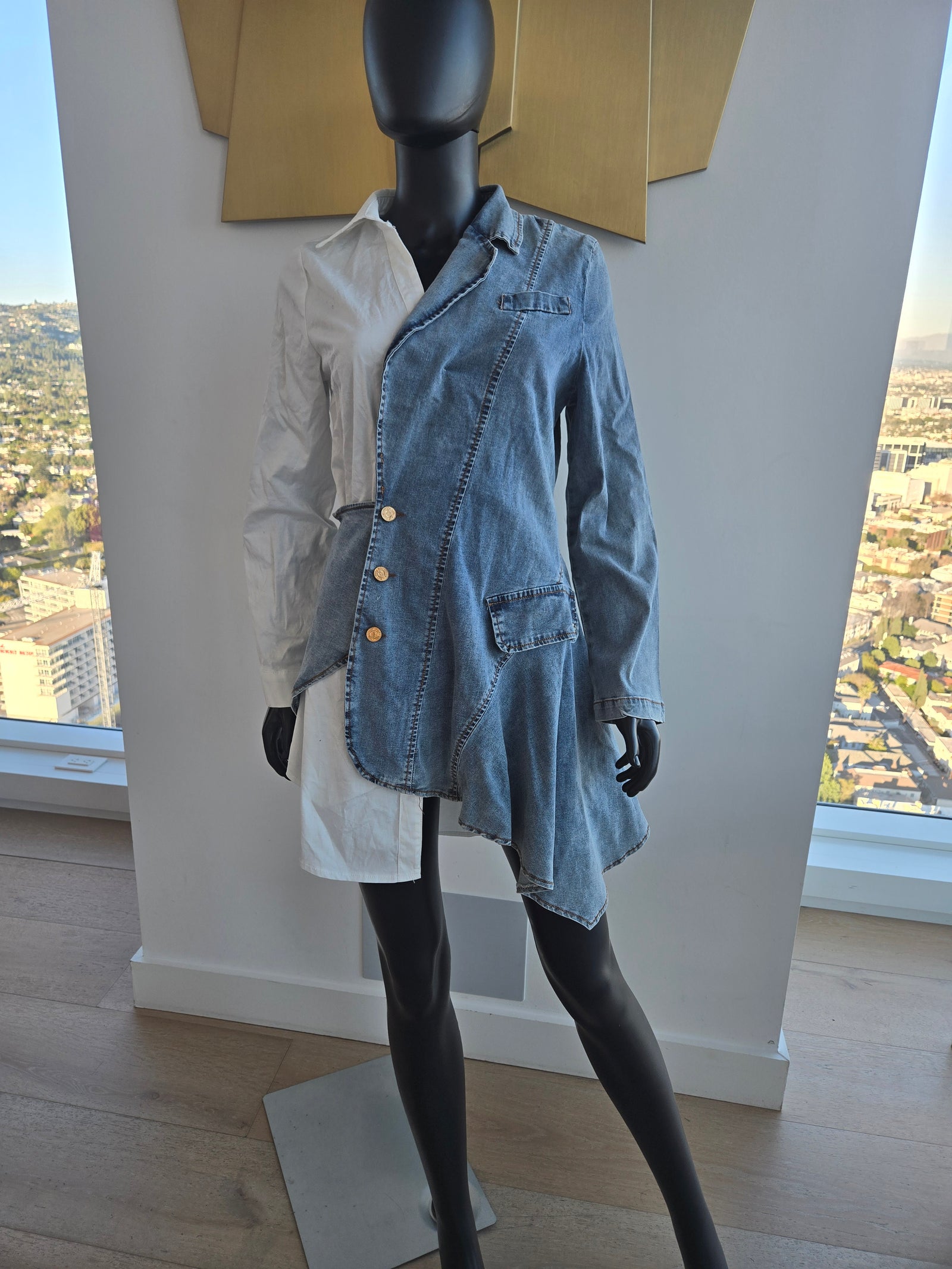 NEW! Denim/Cotton Dress Medium