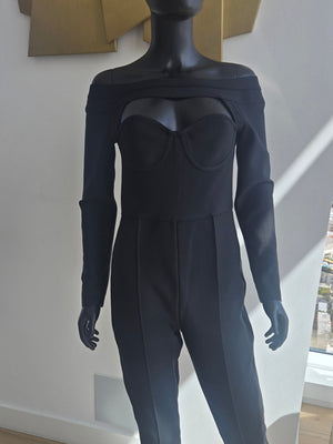 NEW! Black Long Sleeve Jumpsuit Medium