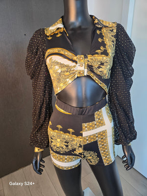 Cute Black & Gold Jumper Medium