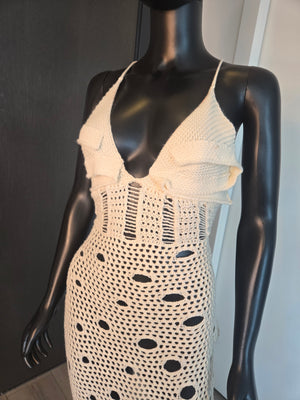CUTE CREAM & PINK DRESS MEDIUM