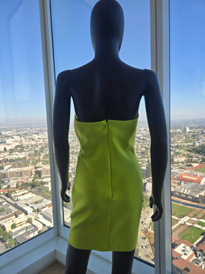 STRAPLESS BRIGHT GREEN DRESS MEDIUM