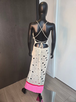 CUTE CREAM & PINK DRESS MEDIUM