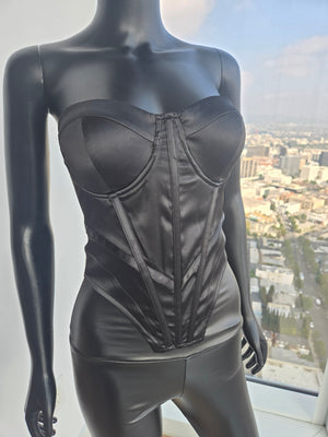 Cute Sleeveless Black Top Only, Size Medium