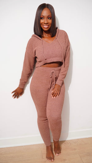 Quarantine Comfy Two Piece Set (Brown)