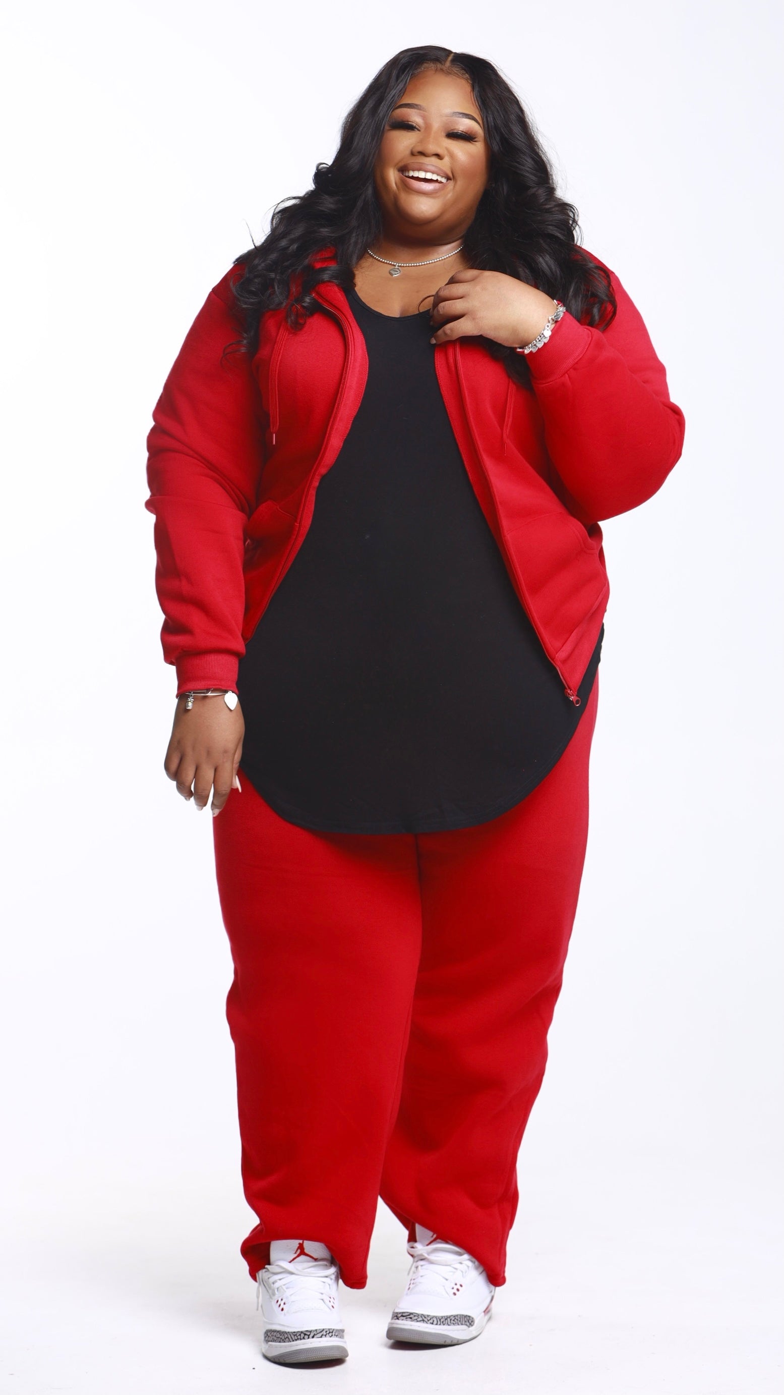 TWO PIECE JOGGER (RED) PLUS SIZE