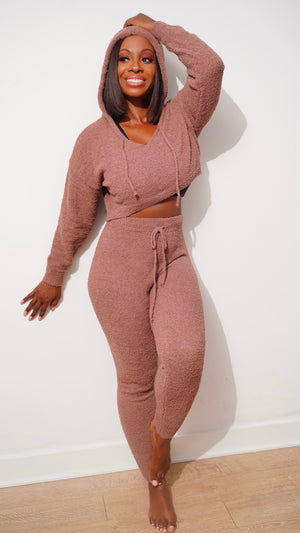 Quarantine Comfy Two Piece Set (Brown)