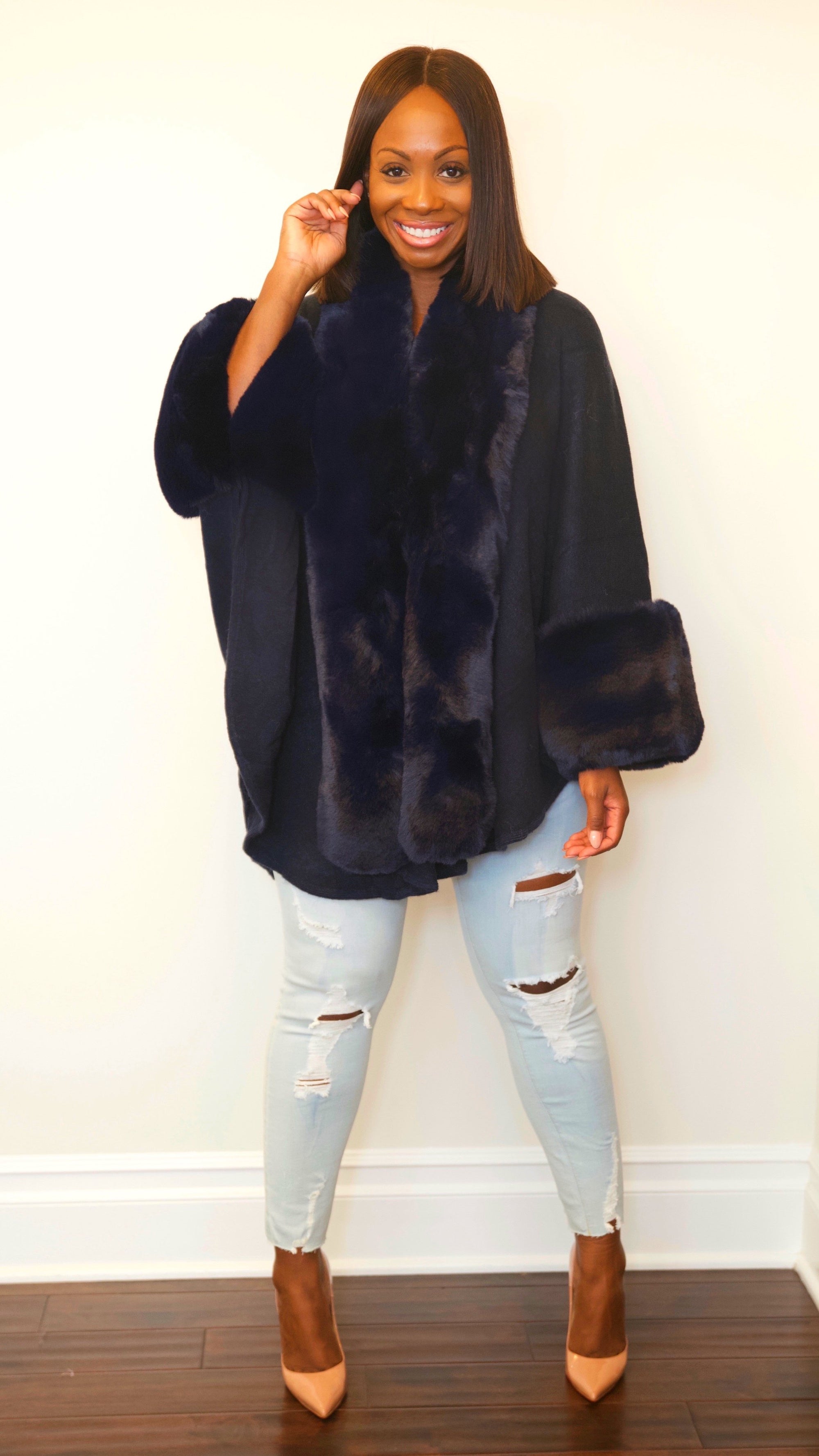 Heaven Sweater Coat Navy Blue